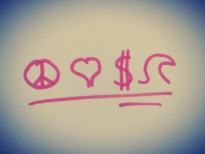 Peace Love Money Waves