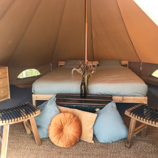 Glamping Setup with Twin Beds or Double Beds